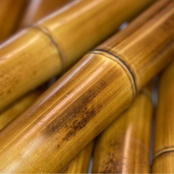 2 Flame Cured 1” Diameter Bamboo Pole 1ft poles - Picture 1 of 2